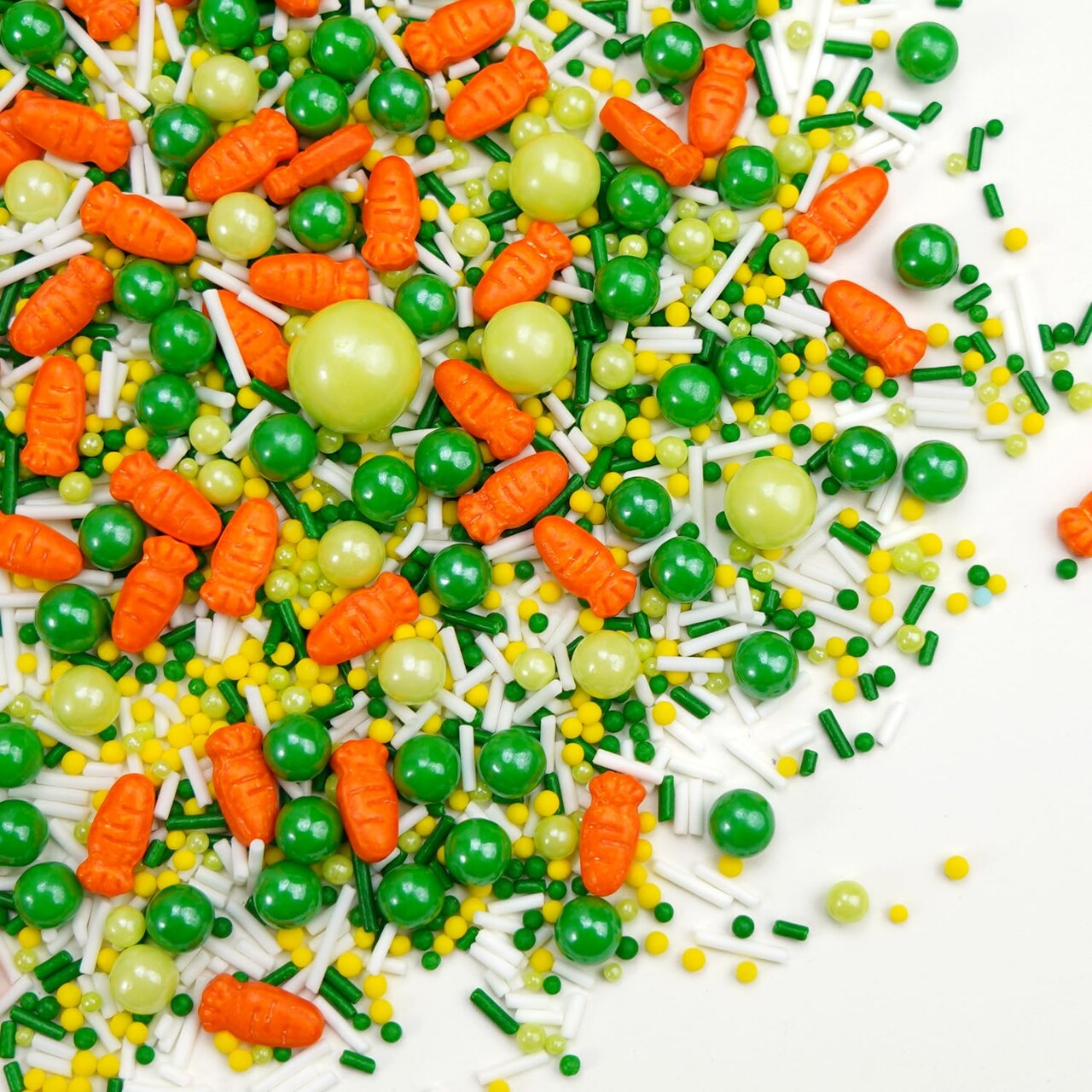 Edible Easter Green Sprinkles for Cake Decorating, Jimmies Nonpareiles, Spring Carrots Sprinkles, Baking Cake Decoration, Cupcake, Ice Cream Toppers, Holiday, Festival Party, 150g/5.29oz